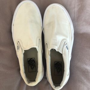 White basic slip on vans!